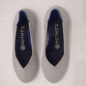 Rothy's The Flat Birdseye Cloud Gray Round Toe Flats Size 6